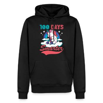 100 Tage Schlauer 100. Tag Schule Fantasy Einhorn - Männer Premium Bio Hoodie - Schwarz - Vorne - Nico (187cm)