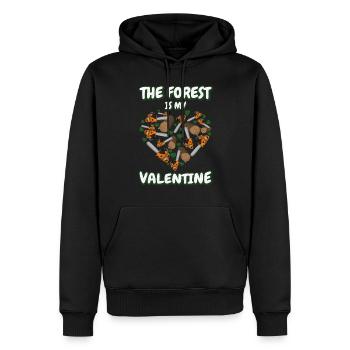 La forêt est ma Saint-Valentin hommes bûcherons - Sweat à capuche Premium bio Homme - noir - Devant - Nico (187cm)