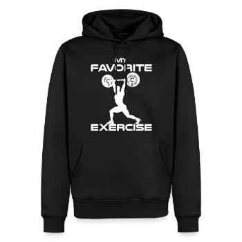 Bevorzugte Übung Mann Gewichtheben Männlicher Gewi - Männer Premium Bio Hoodie - Schwarz - Vorne - Nico (187cm)
