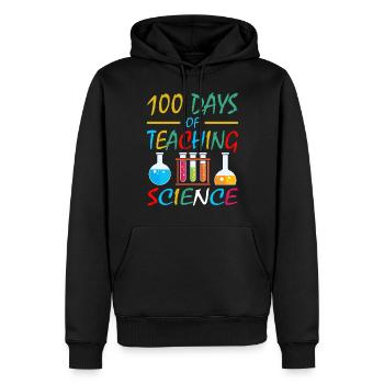 100 days of science lessons School subject teachers - Men’s Premium Organic Hoodie - black - Front - Nico (187cm)