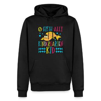 O-fish-ally kindergarten child 100 days in - Men’s Premium Organic Hoodie - black - Front - Nico (187cm)
