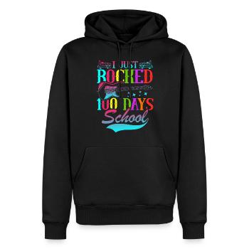I Just Rocked 100 Tage Schule Gitarrist Gitarre - Männer Premium Bio Hoodie - Schwarz - Vorne - Nico (187cm)