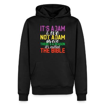 Bisexuel c’est Adam et Eve - Fierté - Sweat à capuche Premium bio Homme - noir - Devant - Nico (187cm)