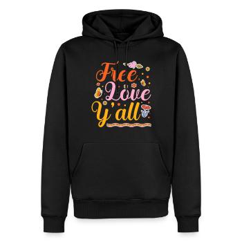 Free Love Y'all Valentinstag Feier Für Paare - Männer Premium Bio Hoodie - Schwarz - Vorne - Nico (187cm)
