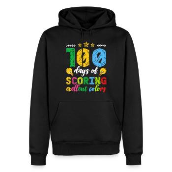 100 Tage Lang Excellent Colors Outstanding School - Männer Premium Bio Hoodie - Schwarz - Vorne - Nico (187cm)