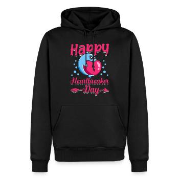 Happy Heartbreaker Day Valentine's Day Dolphin Meme - Men’s Premium Organic Hoodie - black - Front - Nico (187cm)