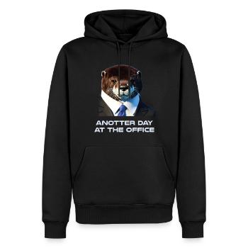 Anotter Day at the Office Funny otter saying - Men’s Premium Organic Hoodie - black - Front - Nico (187cm)