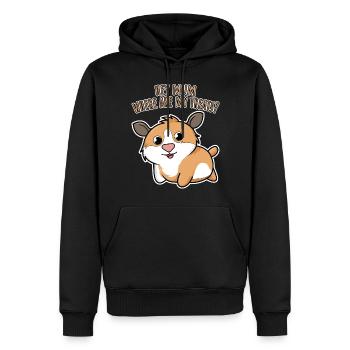 Hey Maman où sont mes friandises Cochon d’Inde 1 luxure - Sweat à capuche Premium bio Homme - noir - Devant - Nico (187cm)