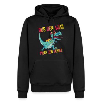 Aus dem Weg muss zur Schule Dino T Rex I lustiger - Männer Premium Bio Hoodie - Schwarz - Vorne - Nico (187cm)