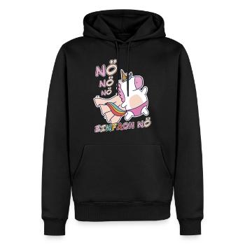 Noe Einhorn Superheld lustiger Spruch - Männer Premium Bio Hoodie - Schwarz - Vorne - Nico (187cm)