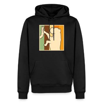 Amoureux des chiens Amoureux des chiens Chien - Sweat à capuche Premium bio Homme - noir - Devant - Nico (187cm)