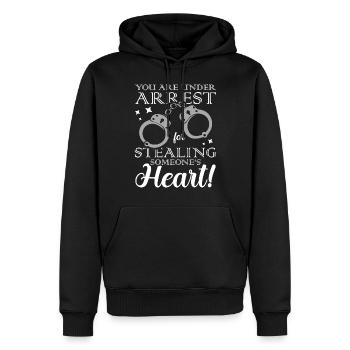 Sie Sind Verhaftet Wegen Diebstahls Der - Männer Premium Bio Hoodie - Schwarz - Vorne - Nico (187cm)