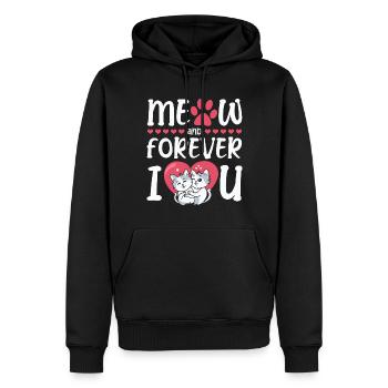 Meow And Forever I Heart You Valentinstag - Männer Premium Bio Hoodie - Schwarz - Vorne - Nico (187cm)