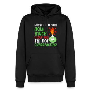 Si je vous dis combien je - Sweat à capuche Premium bio Homme - noir - Devant - Nico (187cm)