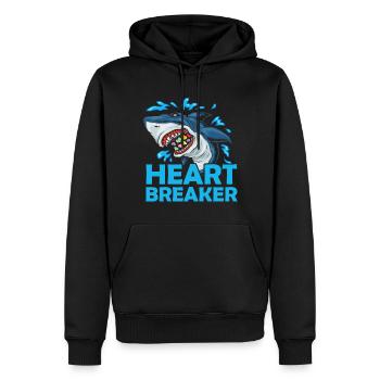 Herzensbrecher Hai Anti-valentinstag Solo-feier - Männer Premium Bio Hoodie - Schwarz - Vorne - Nico (187cm)