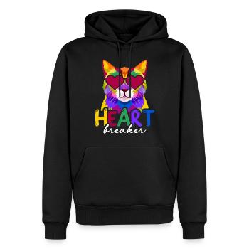 Anti-Saint-Valentin célibataire Heartbreaker - Sweat à capuche Premium bio Homme - noir - Devant - Nico (187cm)