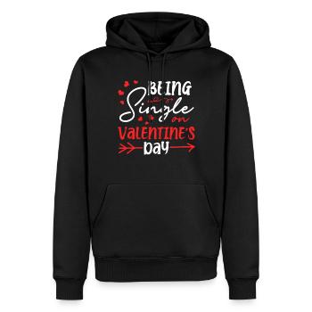 Être célibataire le jour de la Saint-Valentin Hearts Solo Celebrant - Sweat à capuche Premium bio Homme - noir - Devant - Nico (187cm)