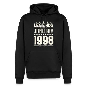 Cadeau Légende Janvier 1998. cadeau janvier 1998. - Sweat à capuche Premium bio Homme - noir - Devant - Nico (187cm)