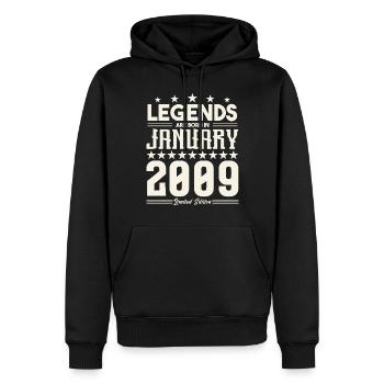 Gift Legend January 2009. Gift January 2009. - Men’s Premium Organic Hoodie - black - Front - Nico (187cm)