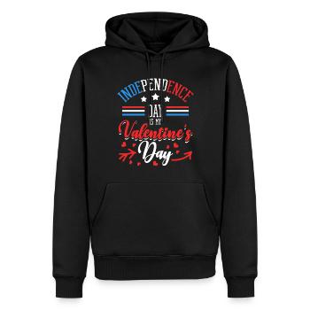 Independence Day Ist Mein Valentinstag Lover - Männer Premium Bio Hoodie - Schwarz - Vorne - Nico (187cm)