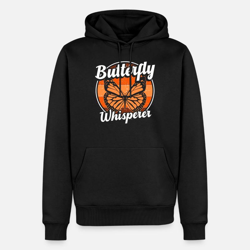 Chuchoteur de papillons - Sweat à capuche Premium bio Homme - noir