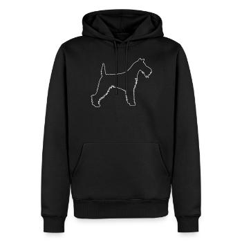 Silhouette de Fox Terrier à poil métallique - Sweat à capuche Premium bio Homme - noir - Devant - Nico (187cm)