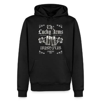 Lucky Arms Irish Pub - Männer Premium Bio Hoodie - Schwarz - Vorne - Nico (187cm)