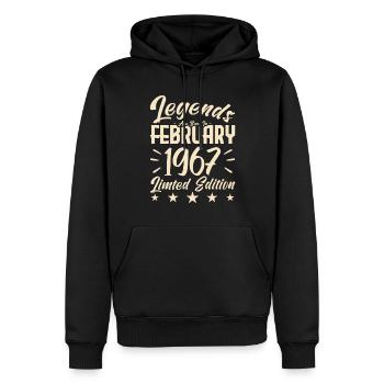 Naissance En Février 1967. Cadeau d'anniversaire. - Sweat à capuche Premium bio Homme - noir - Devant - Nico (187cm)