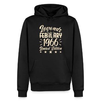 Naissance En Février 1966. Cadeau d'anniversaire. - Sweat à capuche Premium bio Homme - noir - Devant - Nico (187cm)