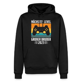 Ich Werde Großer Bruder 2023 - Sweat à capuche Premium bio Homme - noir - Devant - Nico (187cm)