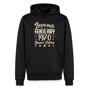 Naissance En Février 1970. Cadeau d'anniversaire. - Sweat à capuche Premium bio Homme - noir - Devant - Nico (187cm)