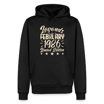 Naissance En Février 1986. Cadeau d'anniversaire. - Sweat à capuche Premium bio Homme - noir - Devant - Nico (187cm)