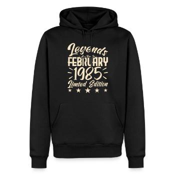 Geboren 1985. Geburtstagsgeschenk. - Männer Premium Bio Hoodie - Schwarz - Vorne - Nico (187cm)