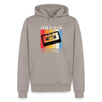 Vintage - Sweat à capuche Premium bio Homme - taupe - Devant - Nico (187cm)