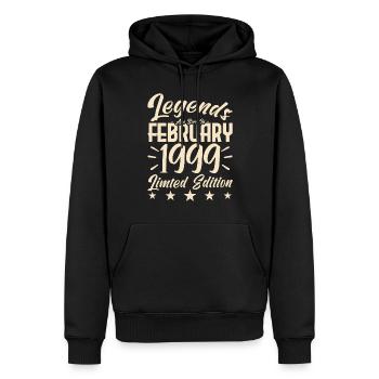 Born in February 1999. Birthday gift. - Men’s Premium Organic Hoodie - black - Front - Nico (187cm)
