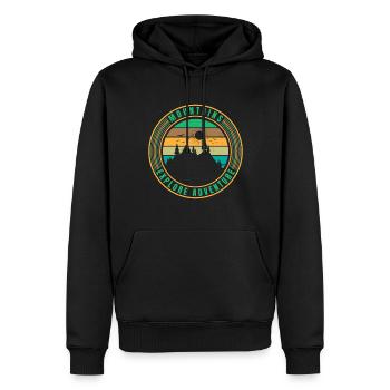 Mountains Explore Adventure - Men’s Premium Organic Hoodie - black - Front - Nico (187cm)