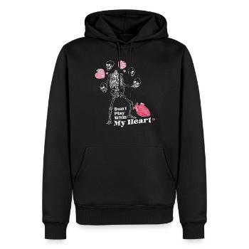 Spielen Sie nicht mit meinem Herzskelett Valentinstag - Männer Premium Bio Hoodie - Schwarz - Vorne - Nico (187cm)