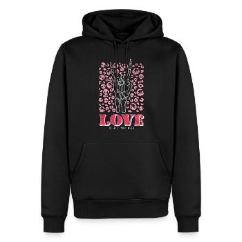 L’amour est tout ce dont vous avez besoin Squelette Saint-Valentin - Sweat à capuche Premium bio Homme - noir - Devant - Nico (187cm)