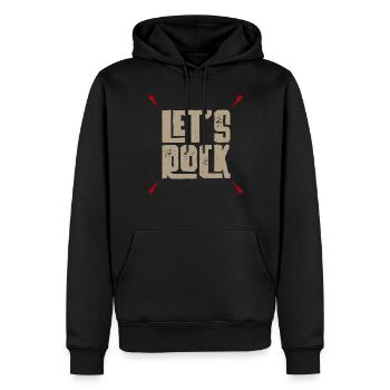 Musique rock and roll Musique rock - Sweat à capuche Premium bio Homme - noir - Devant - Nico (187cm)