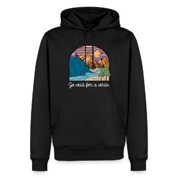Wild gehen für eine Weile Wandern Berge Camping - Männer Premium Bio Hoodie - Schwarz - Vorne - Nico (187cm)