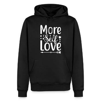More Self Love - Männer Premium Bio Hoodie - Schwarz - Vorne - Nico (187cm)