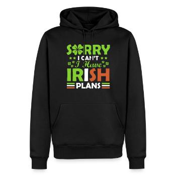 Désolé, je ne peux pas, j’ai l’irlandais - Sweat à capuche Premium bio Homme - noir - Devant - Nico (187cm)