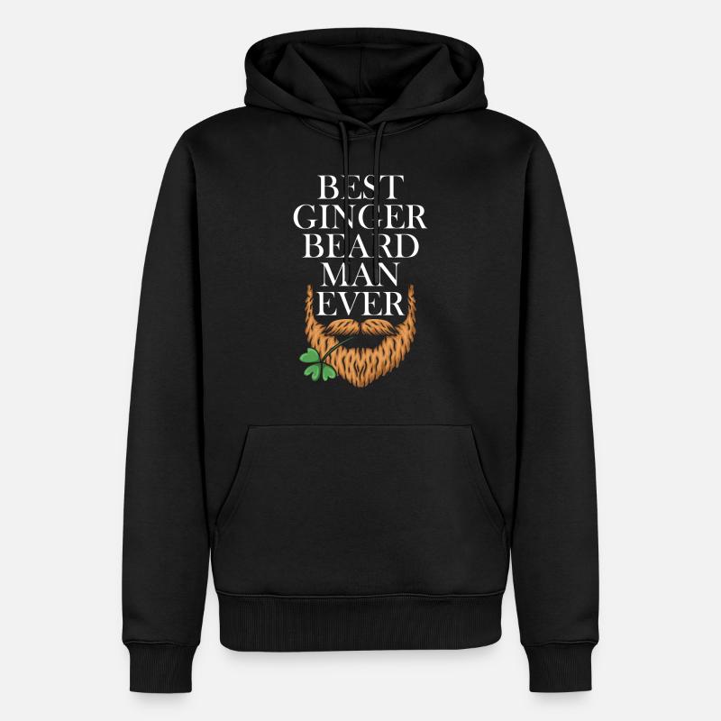 Bester Ingwer-bart-mann Aller Zeiten Kleeblatt - Männer Premium Bio Hoodie - Schwarz