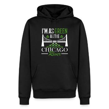 Je suis aussi vert que la Chicago River St. - Sweat à capuche Premium bio Homme - noir - Devant - Nico (187cm)