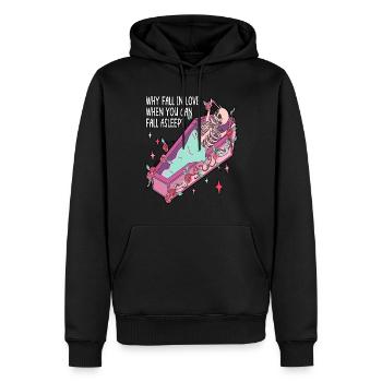 Warum sich verlieben, wenn man gegen den Valentinstag ist - Männer Premium Bio Hoodie - Schwarz - Vorne - Nico (187cm)