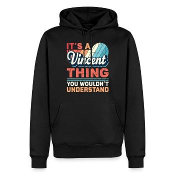 Name Vincent Geschenk - Männer Premium Bio Hoodie - Schwarz - Vorne - Nico (187cm)