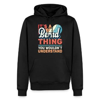 Name Bernd Geschenk Geburtstag Namenstag - Männer Premium Bio Hoodie - Schwarz - Vorne - Nico (187cm)
