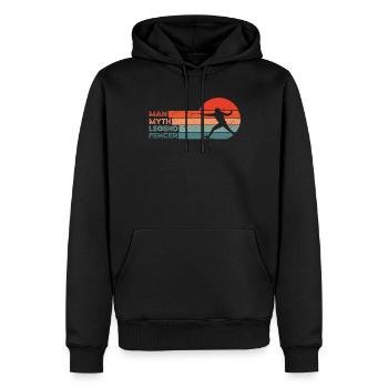 Retro Fencing - Men’s Premium Organic Hoodie - black - Front - Nico (187cm)
