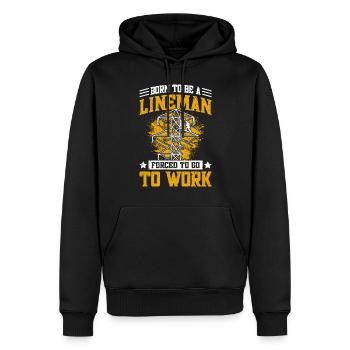 Funny electrician - Men’s Premium Organic Hoodie - black - Front - Nico (187cm)