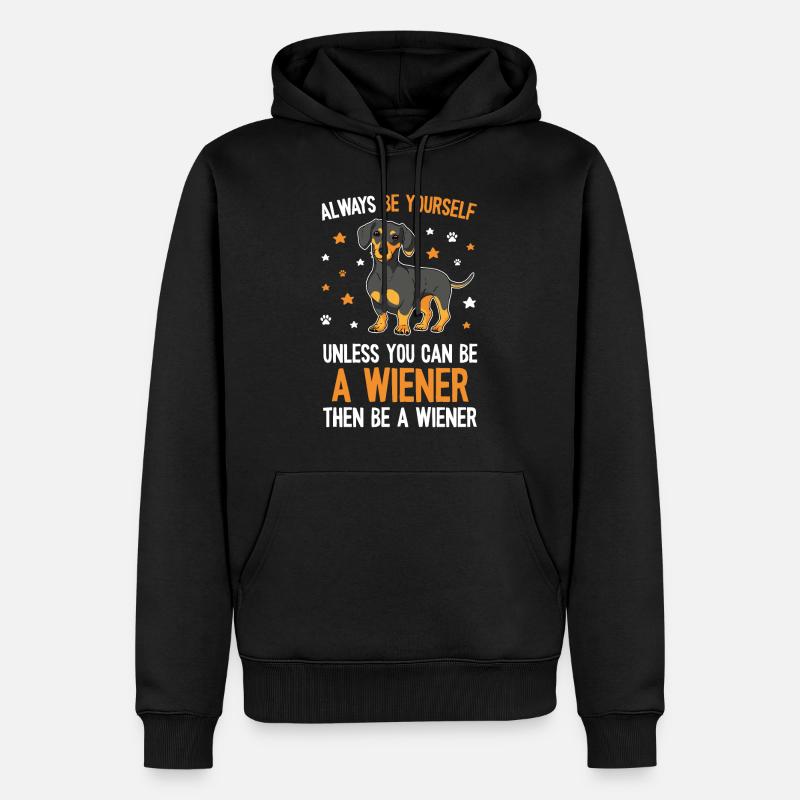 Maman teckel mignonne - Sweat à capuche Premium bio Homme - noir